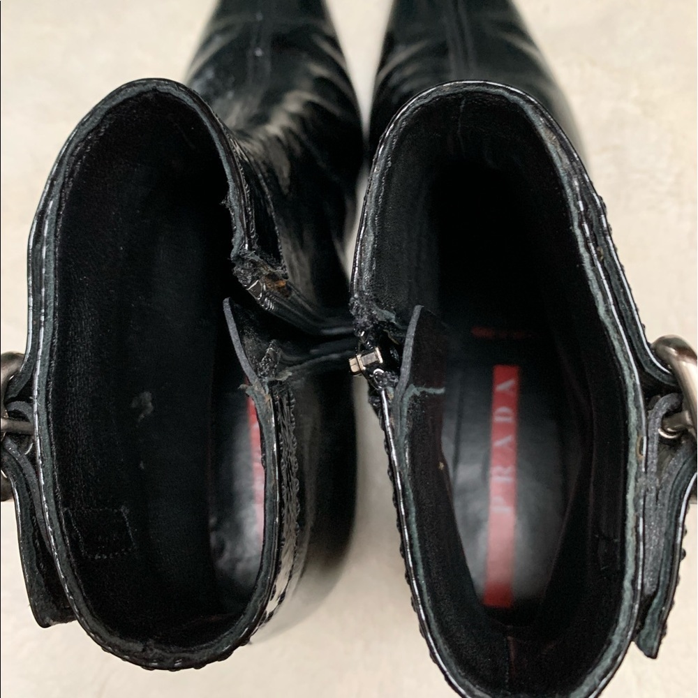 Prada Black Patent Leather Booties - Picture 8 of 9